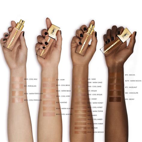 ysl all hours foundation shades|ysl touche eclat shade chart.